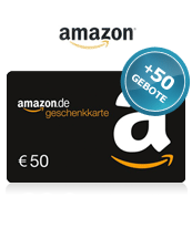 Amazon Gutschein 50 EUR + 50 Bids