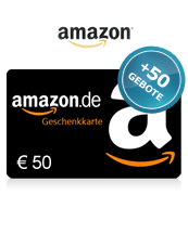 Amazon Gutschein 50 EUR + 50 Bids