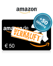 Amazon Gutschein 50 EUR + 50 Bids