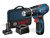 Handlichkeit und Kraft perfekt kombiniert. Bosch GSB 12V-15 Set 06019B690G