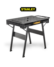 Einfach und schnell überall einen Arbeitsplatz einrichten. Stanley FatMax klappbare Werkbank