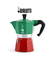 Kaffeespezialitäten handgemacht. Bialetti Moka Express 3 Color Italia