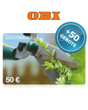 Obi Gutschein 50 EUR + 50 Bids