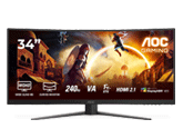 Blitzschneller FreeSync-Monitor mit 240 Hz. AOC Gaming CU34G4Z 34“ WQHD-Monitor
