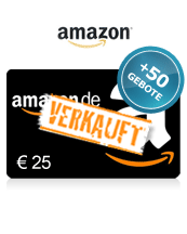 Amazon Gutschein 25 EUR + 50 Bids